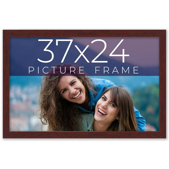 37x24 Frame Brown Solid Wood Picture Frame Width 0.75 Inches | Interior Frame Depth 0.5 Inches |