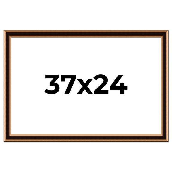 37x24 Frame Gold Brown Plein Air Vintage Solid Wood Picture Frame | 1.75 Inches Moulding Width |
