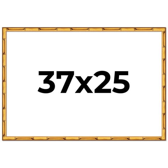 37x25 Frame Gold Bamboo Picture Frame - Complete Modern Photo Frame Includes UV Acrylic Shatter