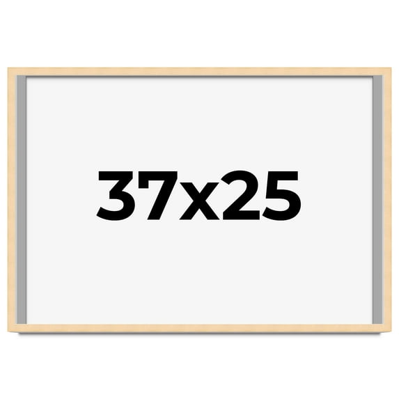 37x25 Frame Natural Wood Picture Frame | 0.75 Inch Moulding Width | with UV Acrylic Plexiglass,