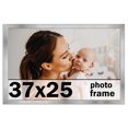 thumbnail image 1 of 37x25 Frame Silver Stainless Steel Solid Wood Picture Frame | 0.75 Inch Moulding Width | Includes, 1 of 8