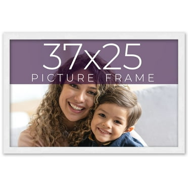 37x25 Frame White Real Wood Picture Frame Width 0.75 inches | Interior Frame Depth 0.5 inches |