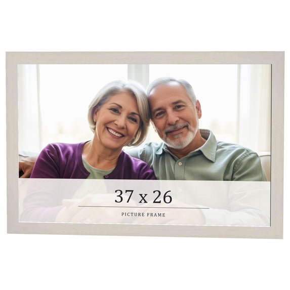 37x26 Frame White Wheat Solid Wood Picture Frame | Moulding Width 0.75 Inches | Interior Depth 0.5