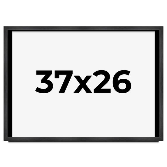 37x26 Shadow Box Frame Grey Charcoal Black | 0.875 Inches Deep | Wood Shadowbox Display Frame | UV