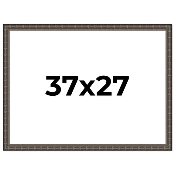 37x27 Frame Black Bamboo Solid Wood Picture Frame Width 1.5 Inches | Interior Frame Depth 0.5