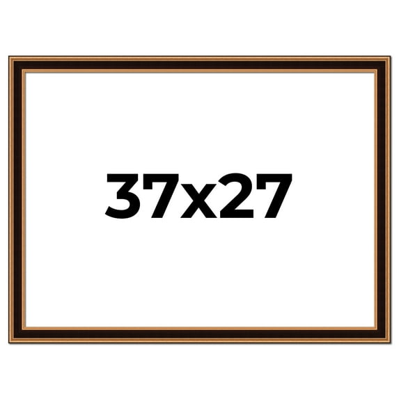 37x27 Frame Gold Brown Plein Air Vintage Solid Wood Picture Frame | 1.75 Inches Moulding Width |