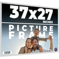 thumbnail image 1 of 37x27 Frame White Solid Wood Picture Frame Includes UV Acrylic Shatter Guard Front, Acid Free Foam, 1 of 7