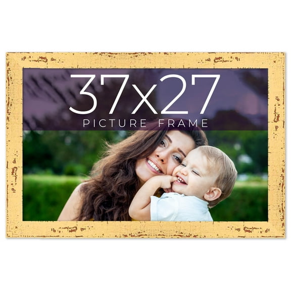 37x27 Frame Yellow Real Wood Picture Frame Width 1.25 inches | Interior Frame Depth 0.5 inches |