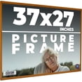 thumbnail image 1 of 37x27 Honey Brown Real Wood Picture Frame Width 0.75 inches | Interior Frame Depth 0.5 inches |, 1 of 8