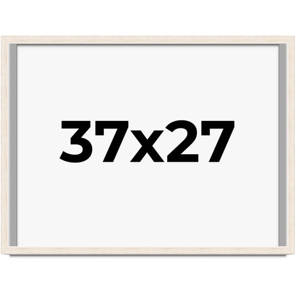 37x27 Shadow Box Frame White | 1.125 Inches Deep Real Wood Rustic Shadowbox Display Frame | UV