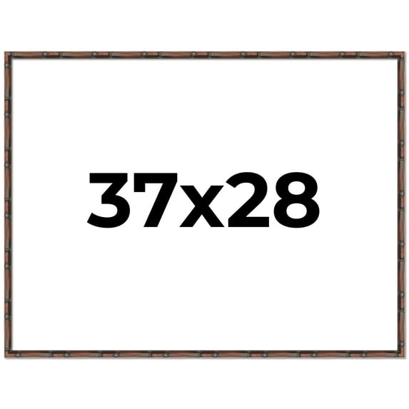 37x28 Frame Brown Bamboo with Dark Coffee/Walnut Finish | Solid Wood Picture Frame Width 0.75