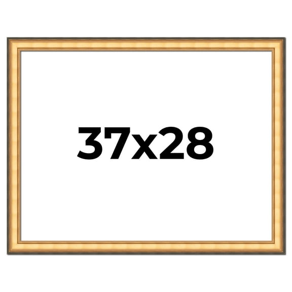 37x28 Frame Gold Plein Aire Solid Wood Picture Frame Width 2 Inches | Interior Frame Depth 0.5