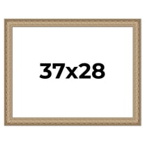 37x28 Frame Ornate Silver Beaded Solid Wood Picture Frame Width 2.5 Inches | Interior Depth 1