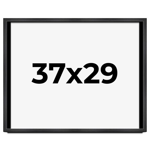 37x29 Frame Black Charcoal Grey Wood Textured Picture Frame | 0.75 Inch Moulding Width | Gunmetal