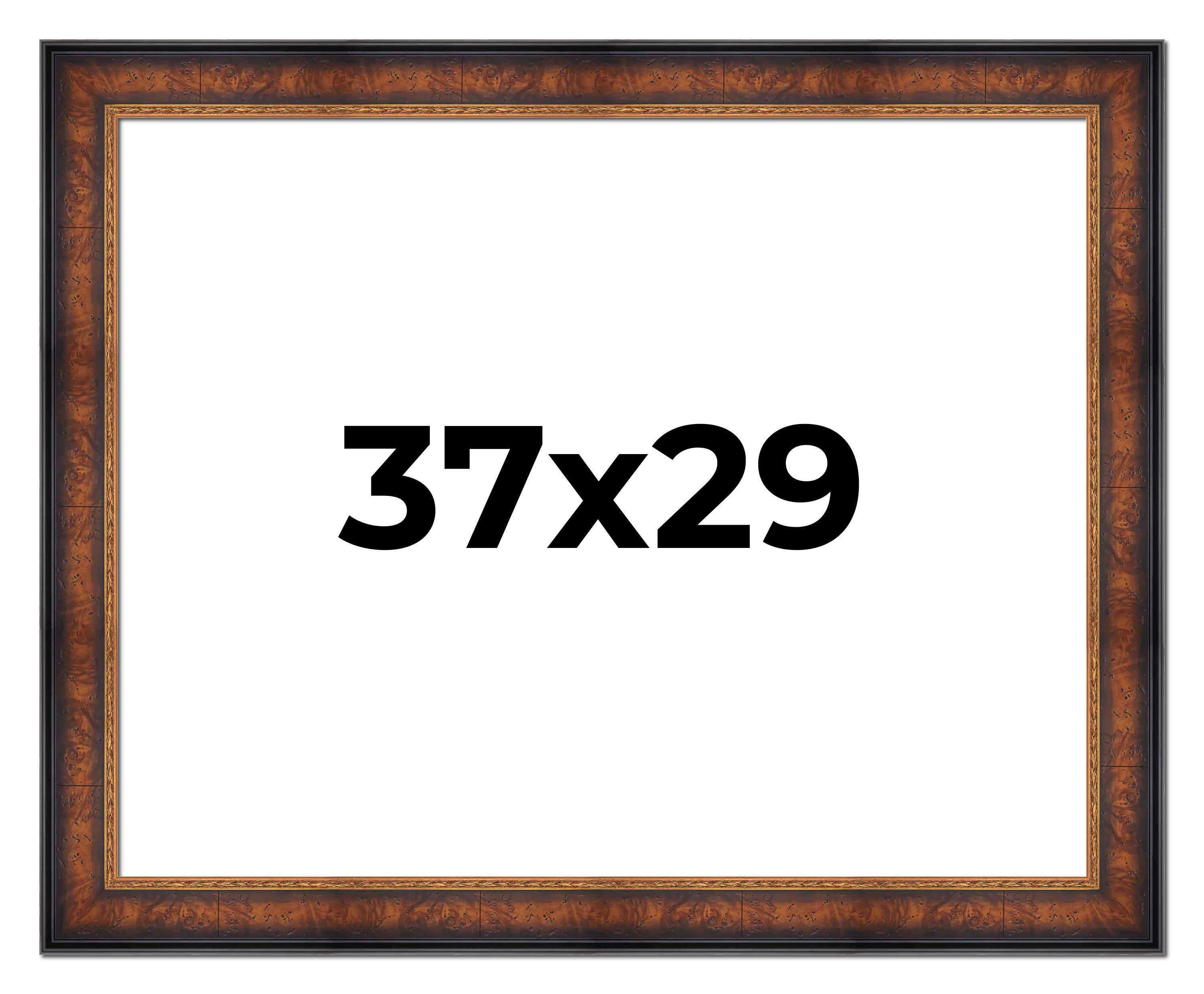 37x29 Frame Brown Walnut Gold Ornate Trim Solid Wood Plein Air Picture ...