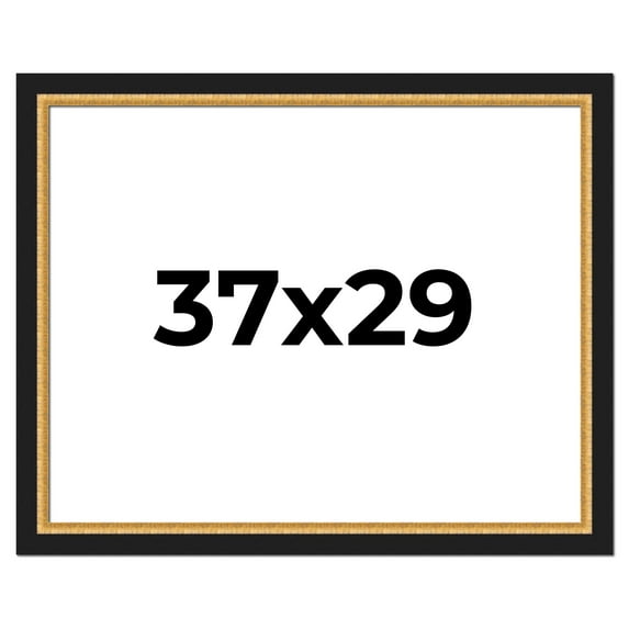 37x29 Frame Gold Real Wood Picture Frame Width 2.25 Inches | Interior Frame Depth 0.5 Inches |