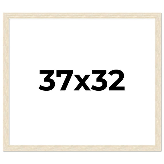 37x32 Frame White Barnwood Picture Frame - Modern Photo Frame Includes UV Acrylic Shatter Guard