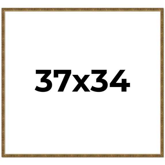 37x34 Frame Gold Solid Wood Picture Frame - Complete Modern Photo Frame Includes UV Acrylic