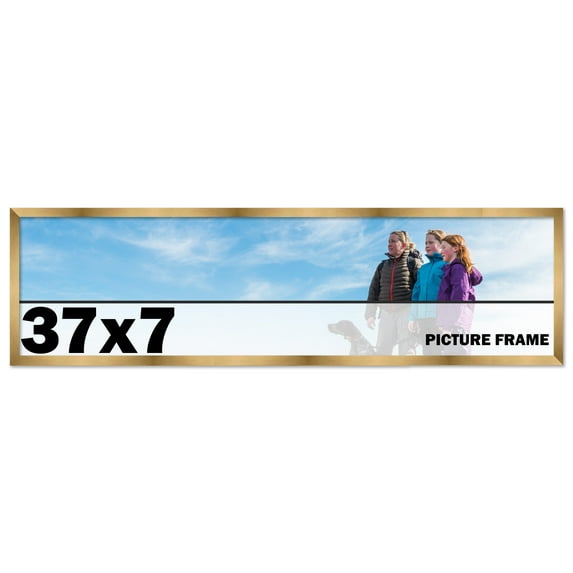 37x7 Frame Gold Bronze Modern Solid Wood Picture Frame | 0.75 Inch Moulding Width | Includes UV