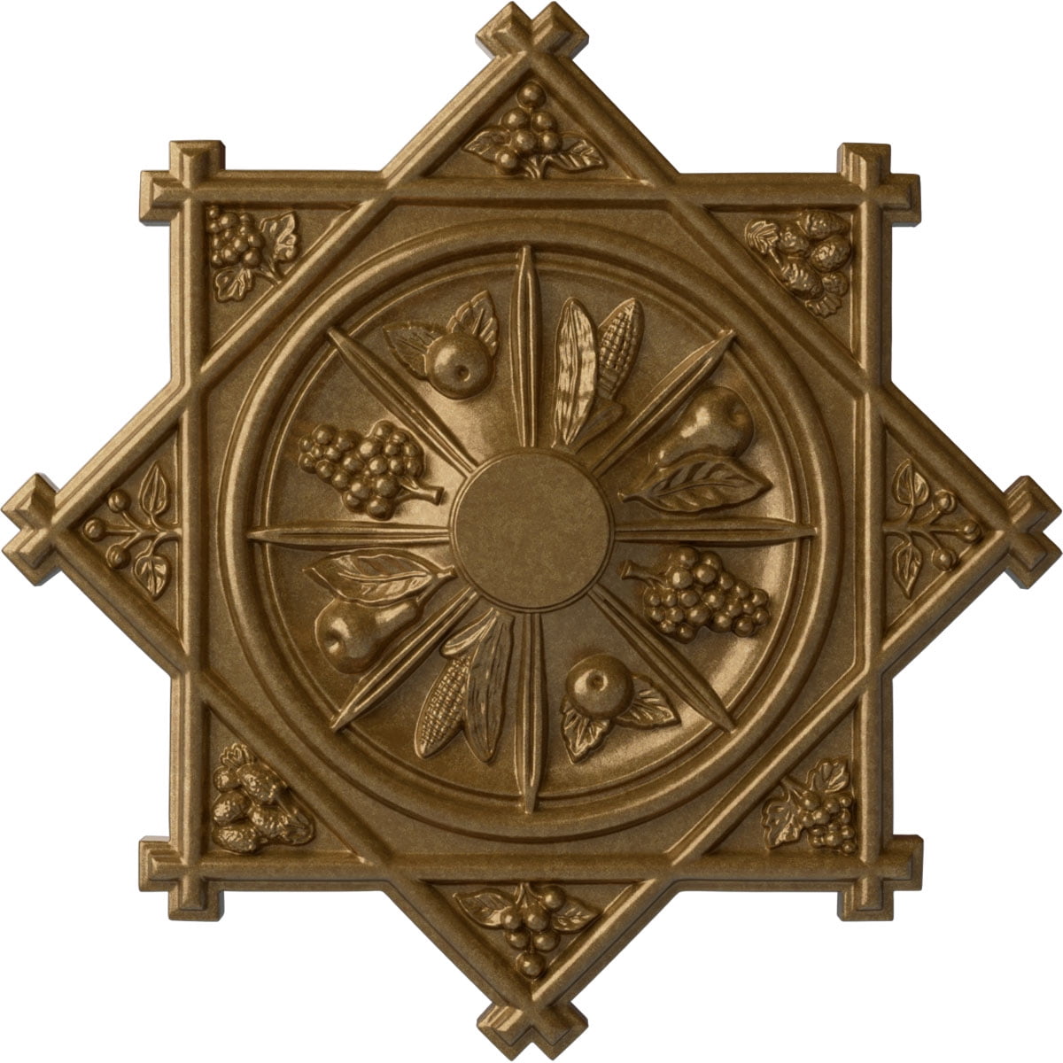 Hand-Painted Pale Gold Urethane Ceiling Medallion, 38.25"