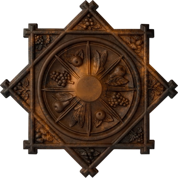 38 1/4"OD x 1 1/2"P Antilles Ceiling Medallion (Fits Canopies up to 6"), Hand-Painted Rust