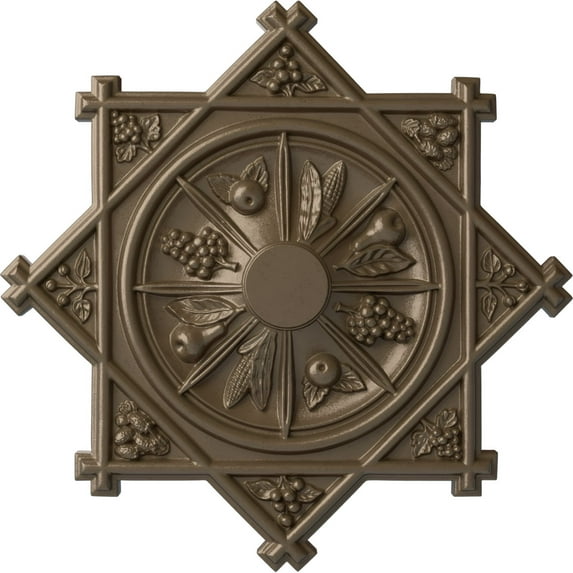 38 1/4"OD x 1 1/2"P Antilles Ceiling Medallion (Fits Canopies up to 6"), Hand-Painted Warm Silver