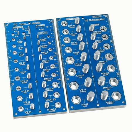 38 2 in 1 Nut and Bolt Thread Checker Bolt Size and Thread Identifier Gauge Standard and Metric Bolt and Nut Gauge with Inch and Centimeter Ruler for Accurate Measurement