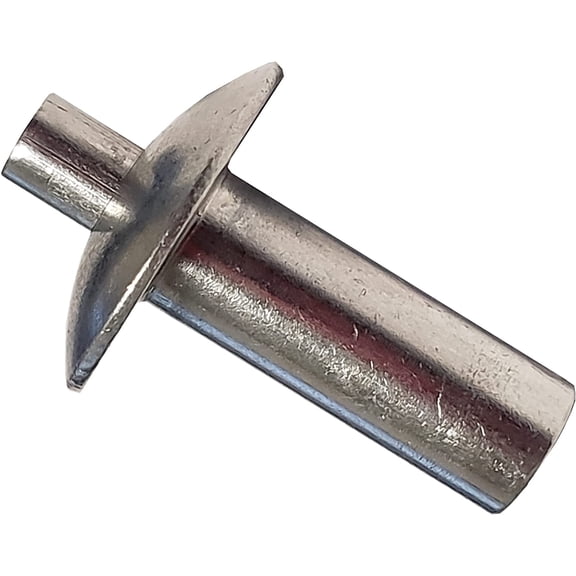 38-208-14-16-VL ALUMINUM DRIVE RIVET - 1/4" DIAMETER X .390-.484 GRIP RANGE, BRAZIER HEAD, PLAIN FINISH (100)