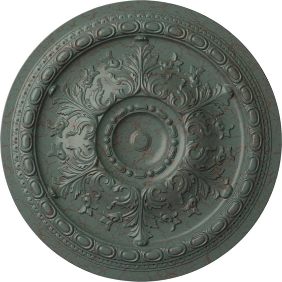 38 3/8"OD x 2 7/8"P Oslo Ceiling Medallion (Fits Canopies up to 7 5/8"), Hand-Painted Cloud Burst Crackle