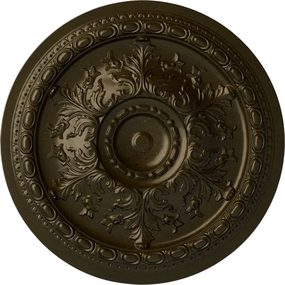 38 3/8"OD x 2 7/8"P Oslo Ceiling Medallion (Fits Canopies up to 7 5/8"), Hand-Painted Green Gold