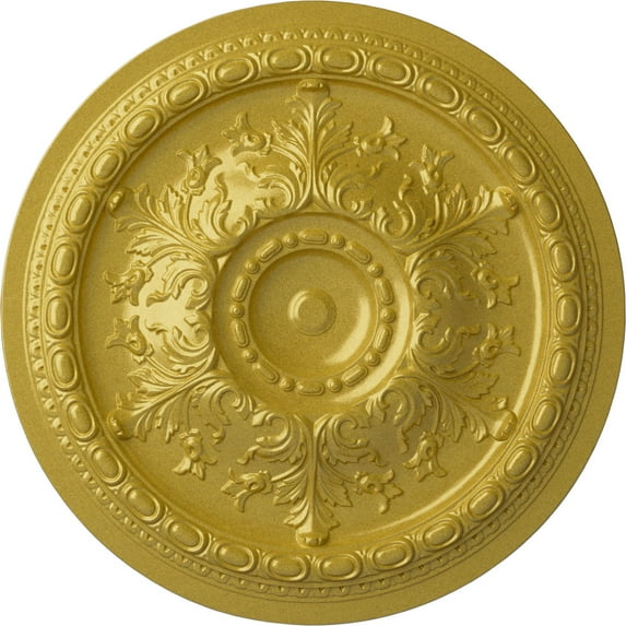 38 3/8"OD x 2 7/8"P Oslo Ceiling Medallion (Fits Canopies up to 7 5/8"), Hand-Painted Rich Gold
