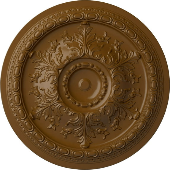 38 3/8"OD x 2 7/8"P Oslo Ceiling Medallion (Fits Canopies up to 7 5/8"), Hand-Painted Smokey Topaz