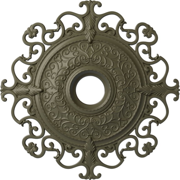 38 3/8"OD x 6 5/8"ID x 2 7/8"P Orleans Ceiling Medallion (Fits Canopies up to 8 1/4"), Hand-Painted Painted Turtle