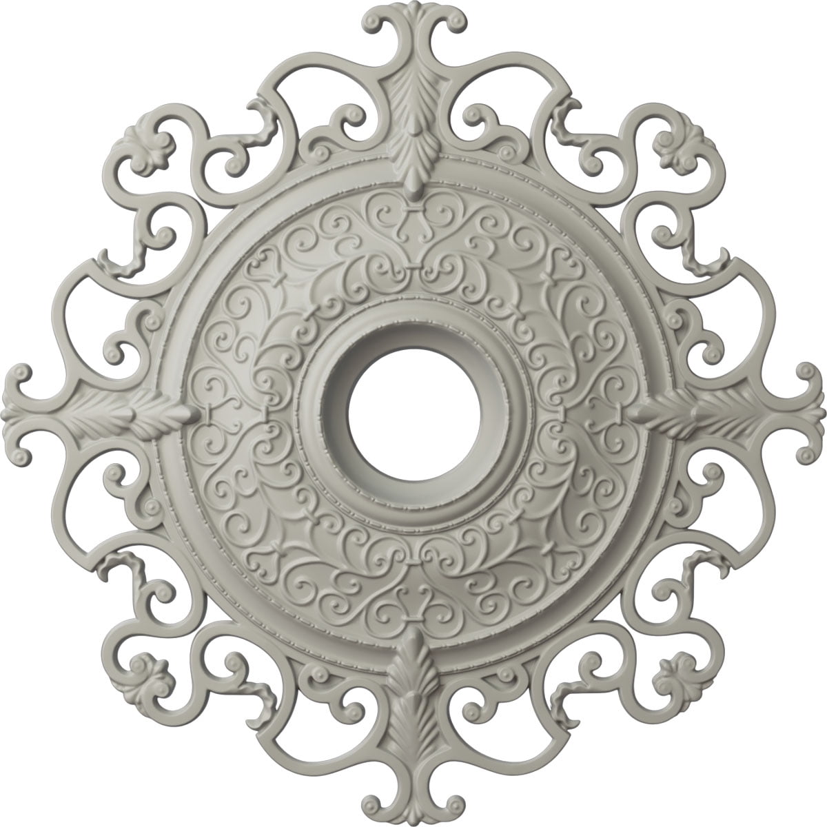 38 3/8"OD x 6 5/8"ID x 2 7/8"P Orleans Ceiling Medallion (Fits Canopies up to 8 1/4"), Hand-Painted Pot of Cream