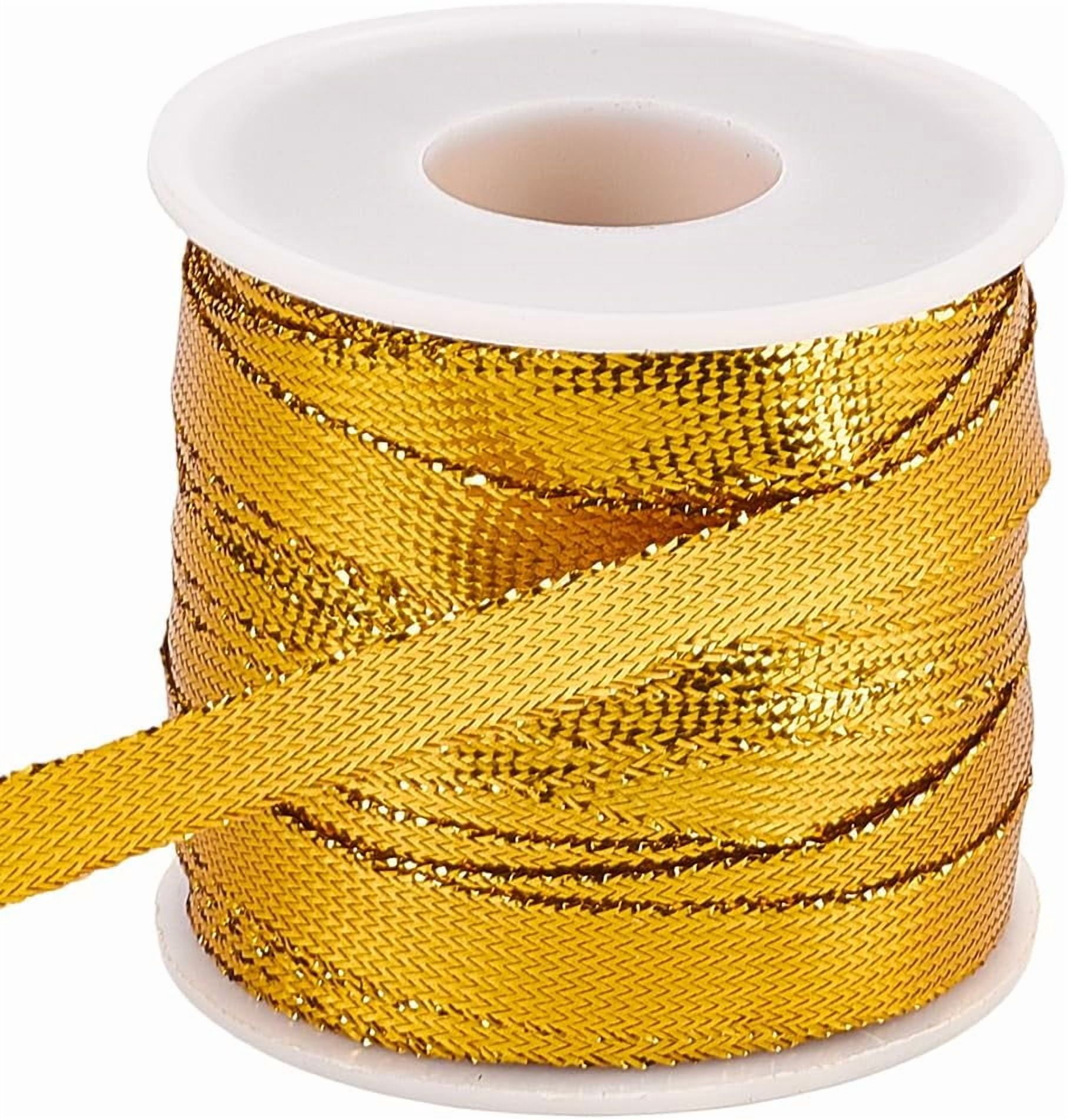 38.3 Yards 3/8 Inch Nylon Satin Cord Ribbon Gold Dreadlock String Baker ...