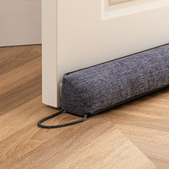 38" Linen Door Draft Stopper Blocks Hot and Cold Air with Removable Washable Cover for Bottom of Door, All-Season Seal for Noise, Wind, Door Sweep for Gaps Up to 3", Home Essentials, Brown