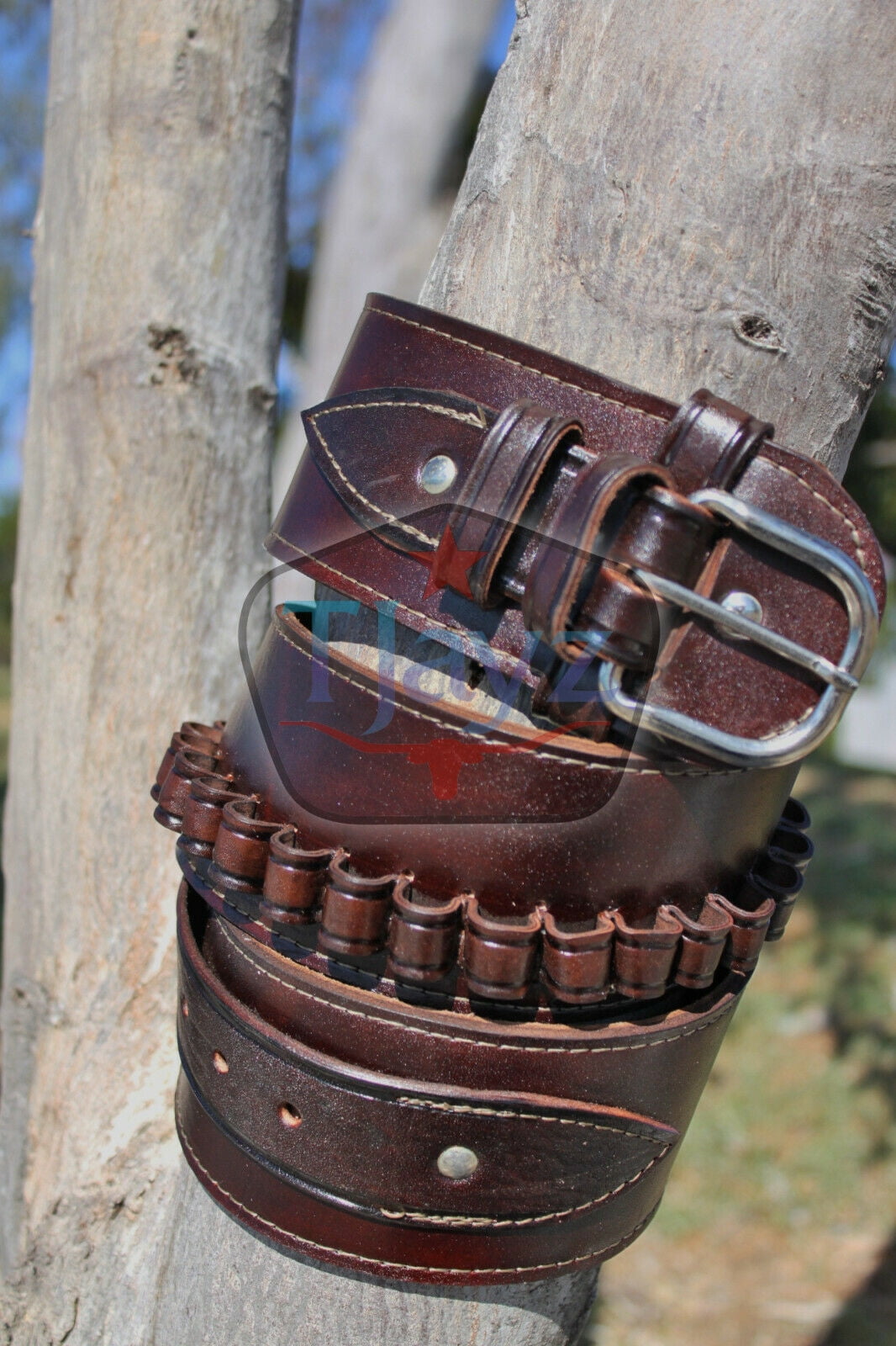 38/357 Caliber High Rider UnTooled Leather Cartridge Belt