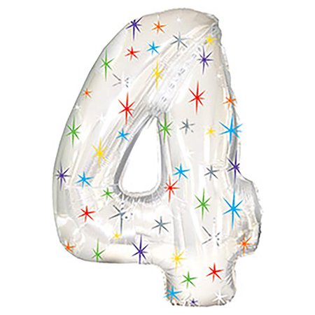 38" #4 Sparkle Mylar Balloon, each