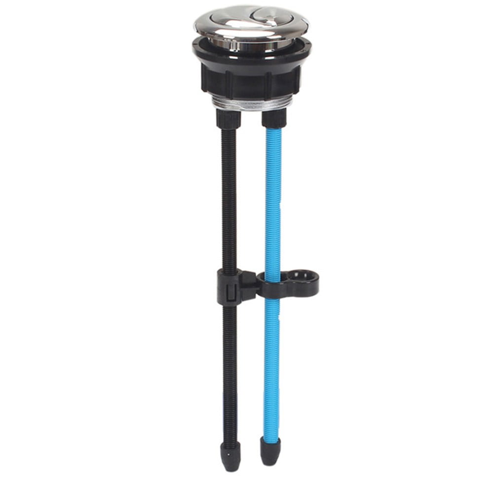 WC-Spülknopf mit zwei Druckknöpfen, mit vier Stangen für 38 mm WC-Spülkasten, Ersatzzubehör (Silber), 2 Stück WC-Spülknopf mit zwei Druckknöpfen, mit vier Stangen für 38 mm WC-Spülkasten, Ersatzzubehör (Silber), 2 Stück