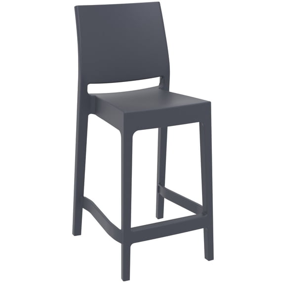 Luxury Commercial Living 38.5" Gray Solid Patio Counter Stool