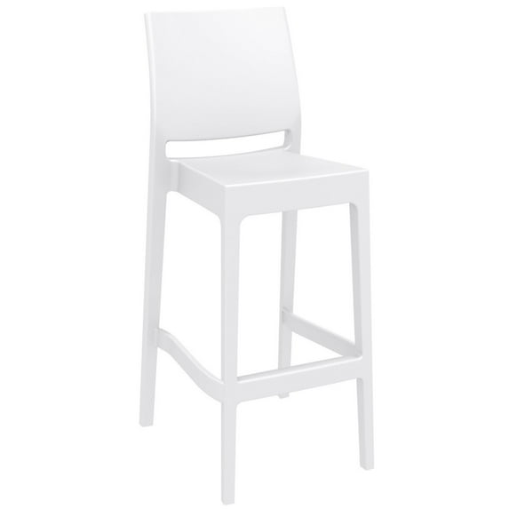 38.5" White Solid Patio Counter Stool