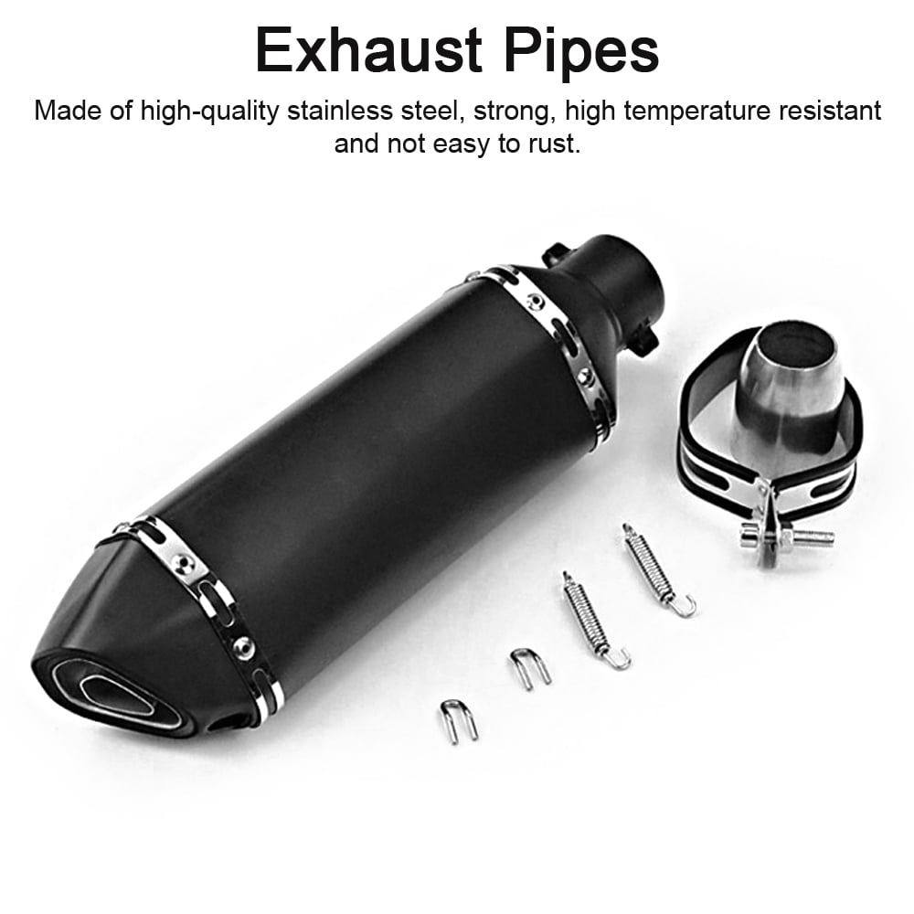 38-51mm Universal Exhaust Muffler Pipes Slip on Silencer Stainless Steel Tail Tube High Temperature Resistant for Motorcycle ATV Dirt Bike