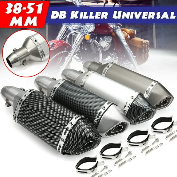 38-51mm Universal Motorcycle Pit Dirt Bike Scooter ATV Steel Short Exhaust Slip On Muffler Pipe Removable Silencer with DB Killer