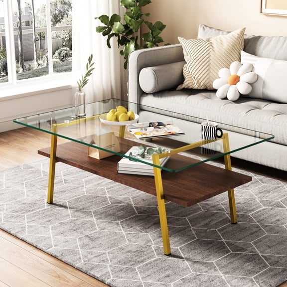 38.58 in Depth - Smooth Edges for Safety - Living Room Function - Safe Coffee Table