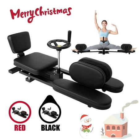 Split Machine Training Equipment with 38.5x16.5x15 Inch Size, 400 LBS Leg Stretcher Machine Black Metal Heavy Duty, Silent Wheels Split Adjustable for Fitness