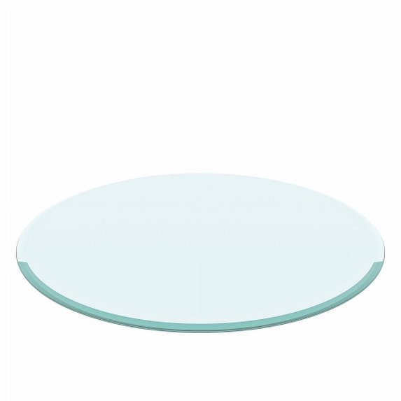 38.6" Inch Round Tempered Glass Table Top Clear Glass 2/5" Inch Thick Beveled Polished Edge