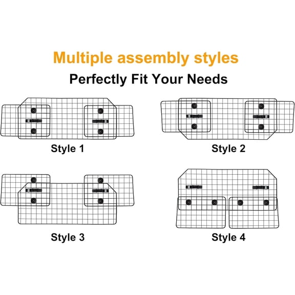 38-66.5 Inches Dog Car Barrier for SUVs, Van, Vehicles, Adjustable Large Pet Barriers, Universal Fit Heavy-Duty Wire Mesh Dog Guard, Pet Divider Gate for Truck Cargo Area, Safety Car Divider