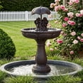 thumbnail image 1 of 38.8 Inch Classical Cherub Angel Pedestal Water Fountain, 2-Tier Classical Resin Pedestal Waterfall Fountain, Stable Anti-Splash Water Flow, Weather Resistant Garden Yard Patio Decor, 1 of 9