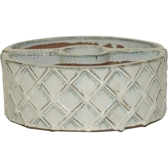 38-8448 Trellis, Cream Umbrella Planter, Crema