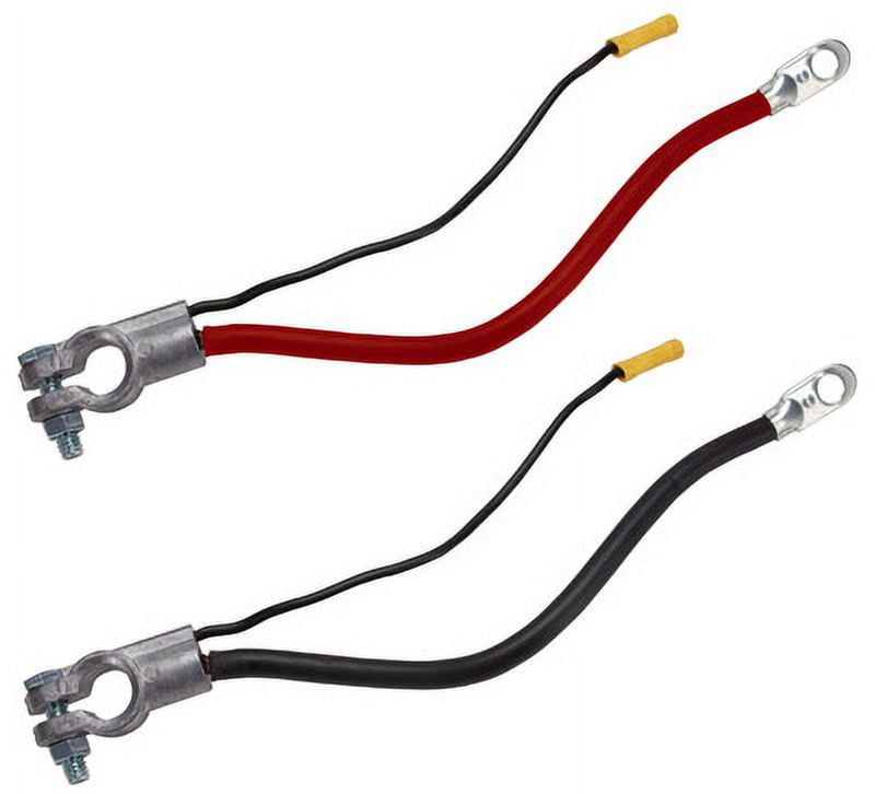 38" Black 4 Awg Battery Cable Top Post With Single Lead Wire, Each